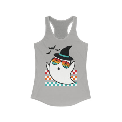 Halloween Ghost Tropical Racerback Workout Tank Top for Women