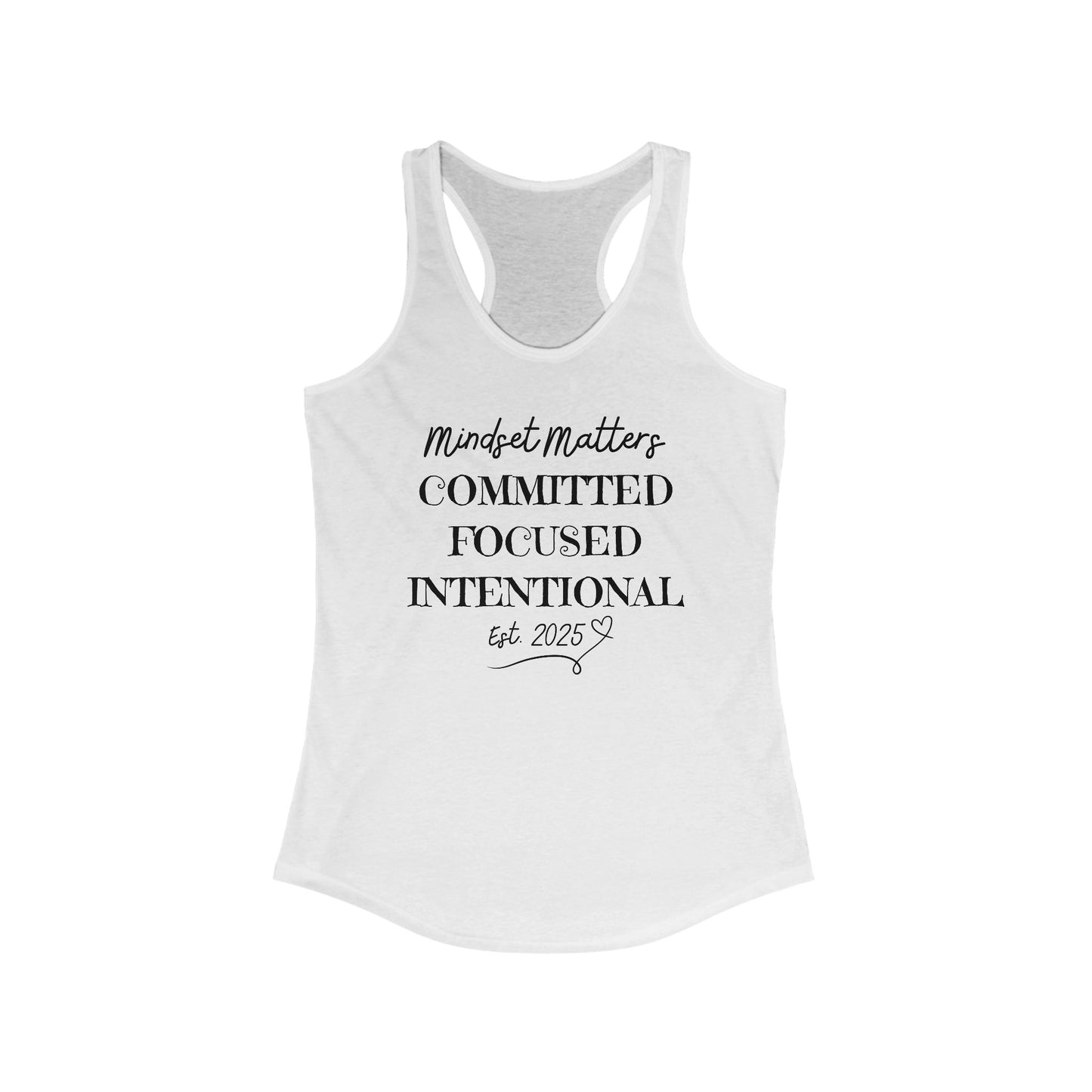 Mindset Matters 2025 Motivating Words Workout Tank Top for Women