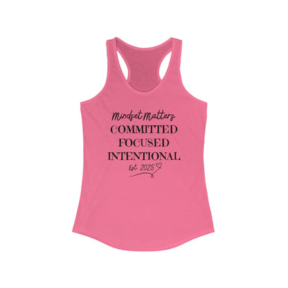 Mindset Matters 2025 Motivating Words Workout Tank Top for Women