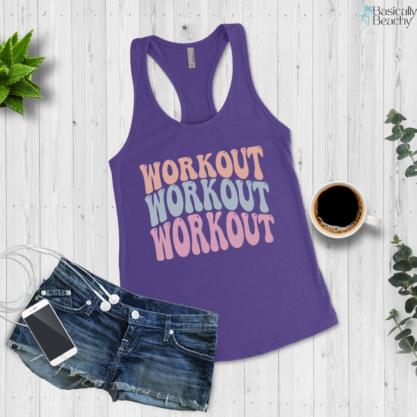 Womens Retro Workout Racerback Tank Top