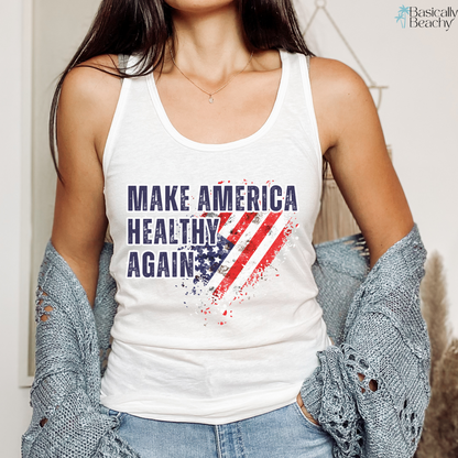 Make America Healthy Again Racerback Workout Tank Top for Women