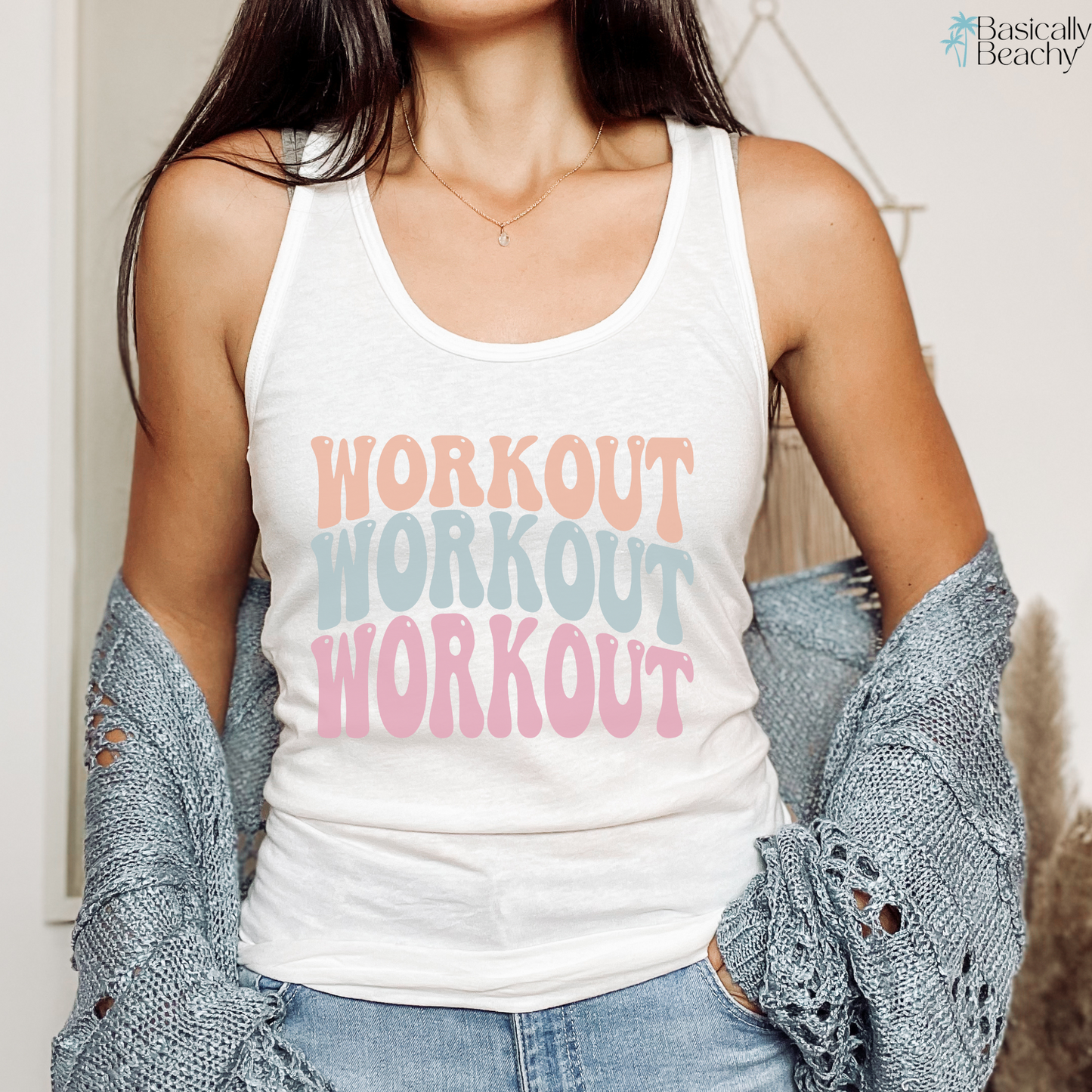 Womens Retro Workout Racerback Tank Top