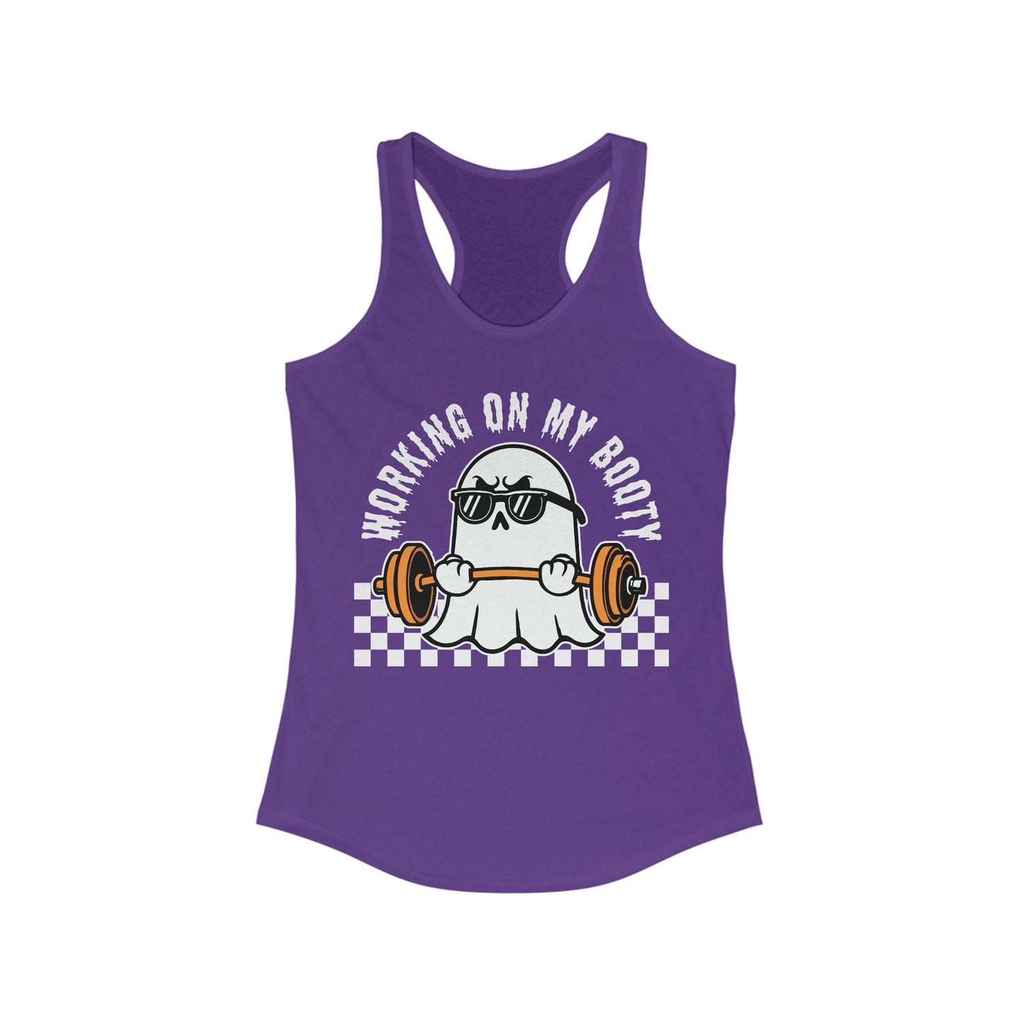 Working On My Booty Ghost Funny Workout Tank Top