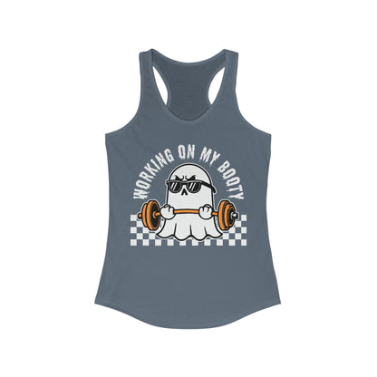 Working On My Booty Ghost Funny Workout Tank Top