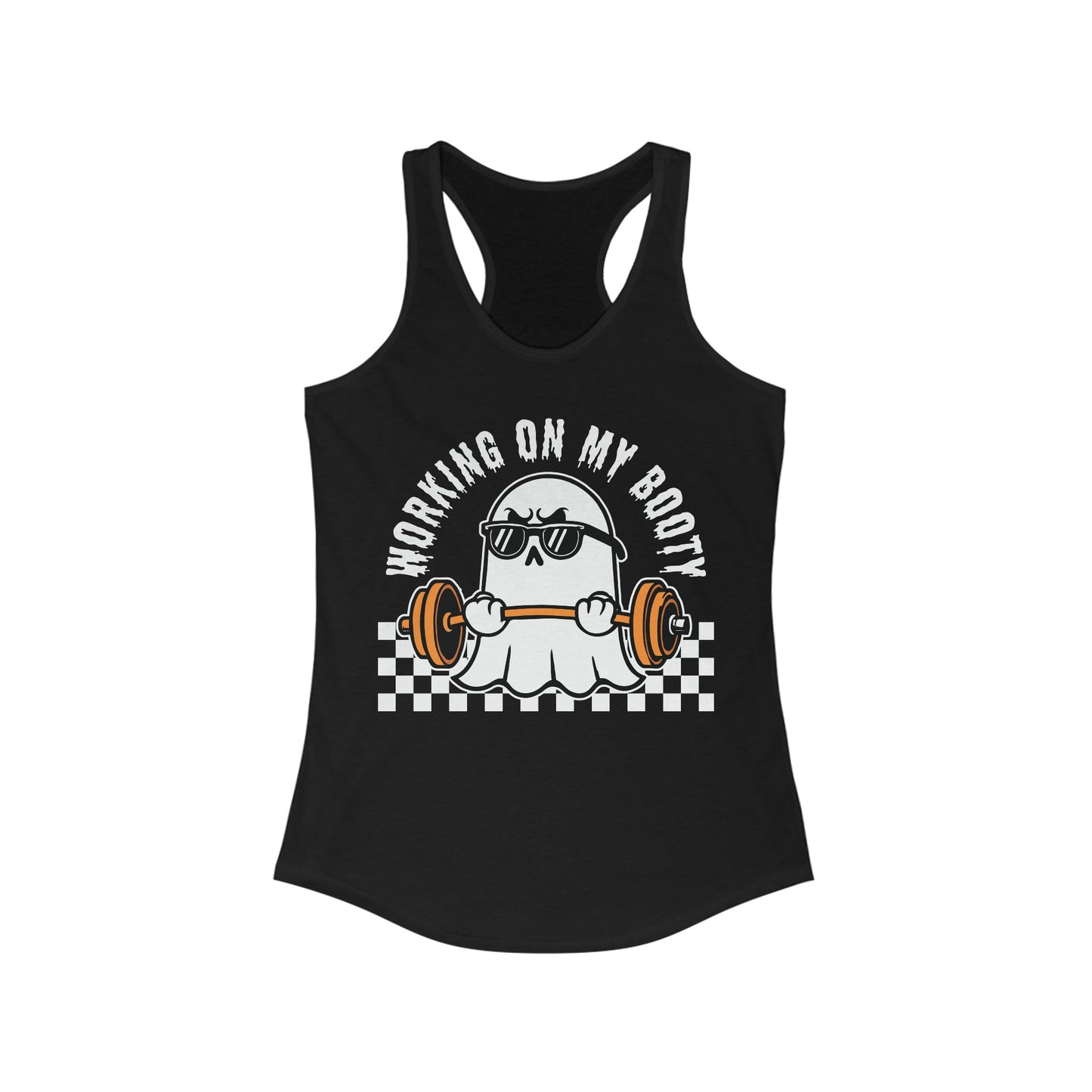 Working On My Booty Ghost Funny Workout Tank Top