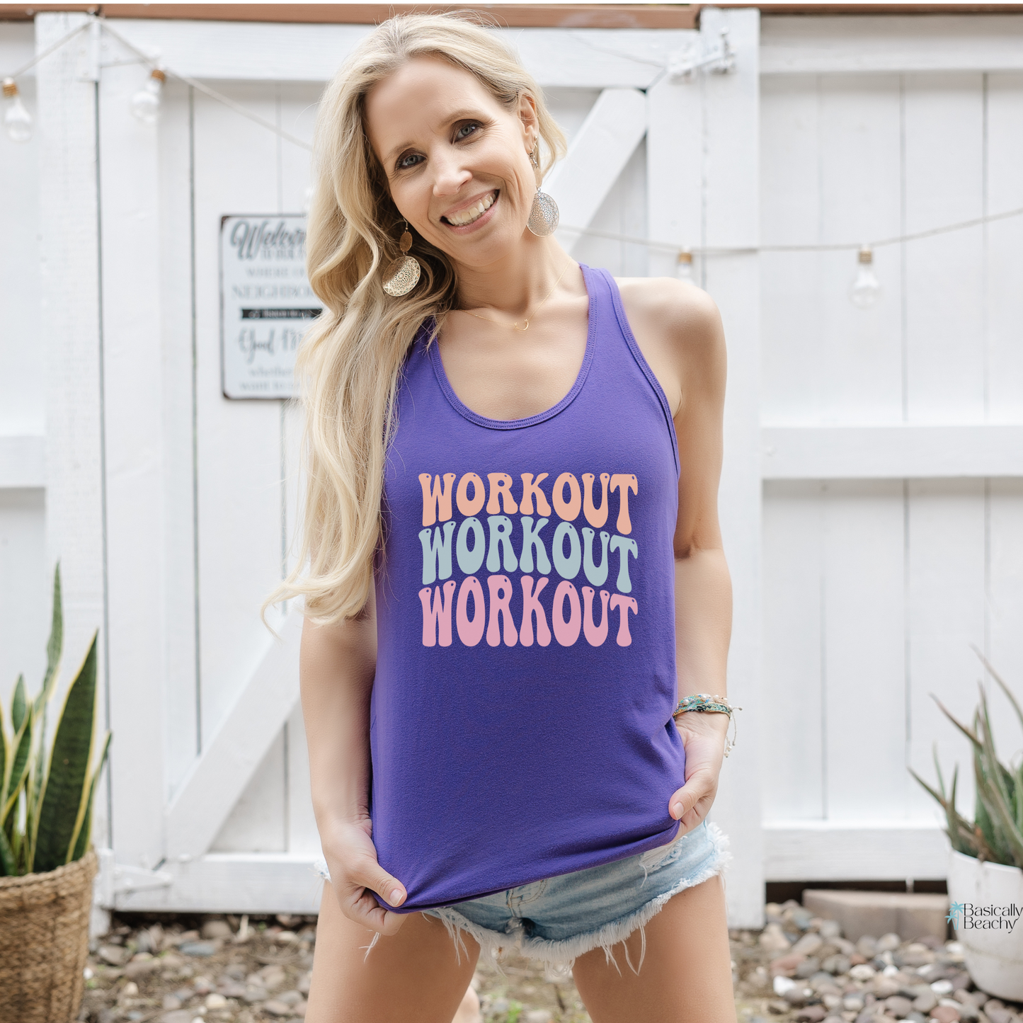 Womens Retro Workout Racerback Tank Top