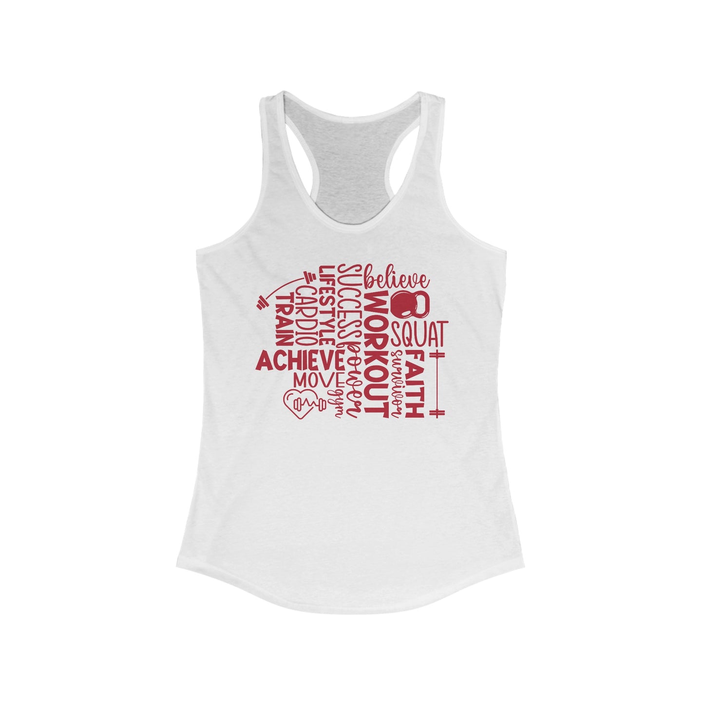 Motivating Inspiring Workout Words Tank Top for Women