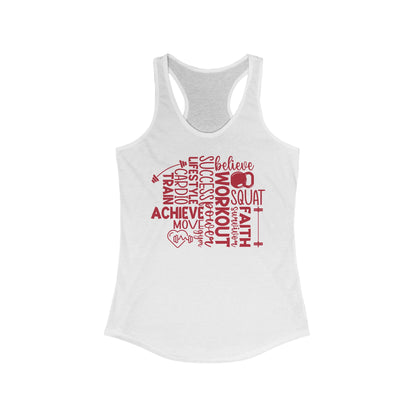 Motivating Inspiring Workout Words Tank Top for Women