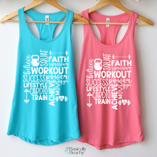 Motivational Inspiring Words Workout Tank Top for Women