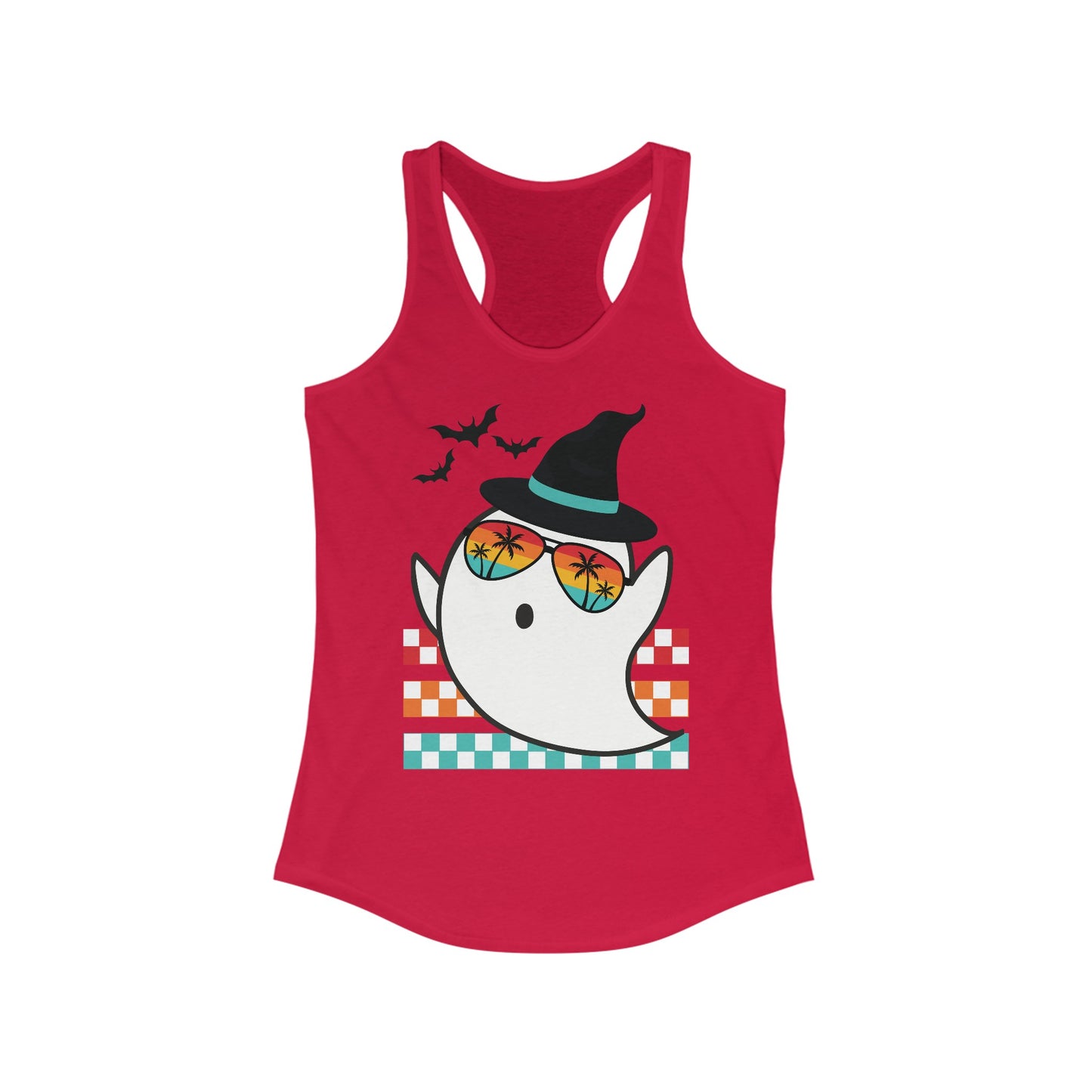 Halloween Ghost Tropical Racerback Workout Tank Top for Women