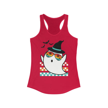 Halloween Ghost Tropical Racerback Workout Tank Top for Women