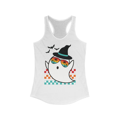 Halloween Ghost Tropical Racerback Workout Tank Top for Women