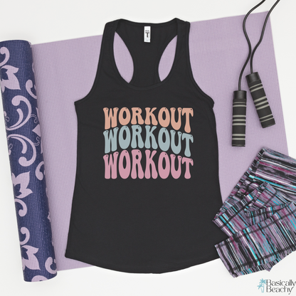 Womens Retro Workout Racerback Tank Top