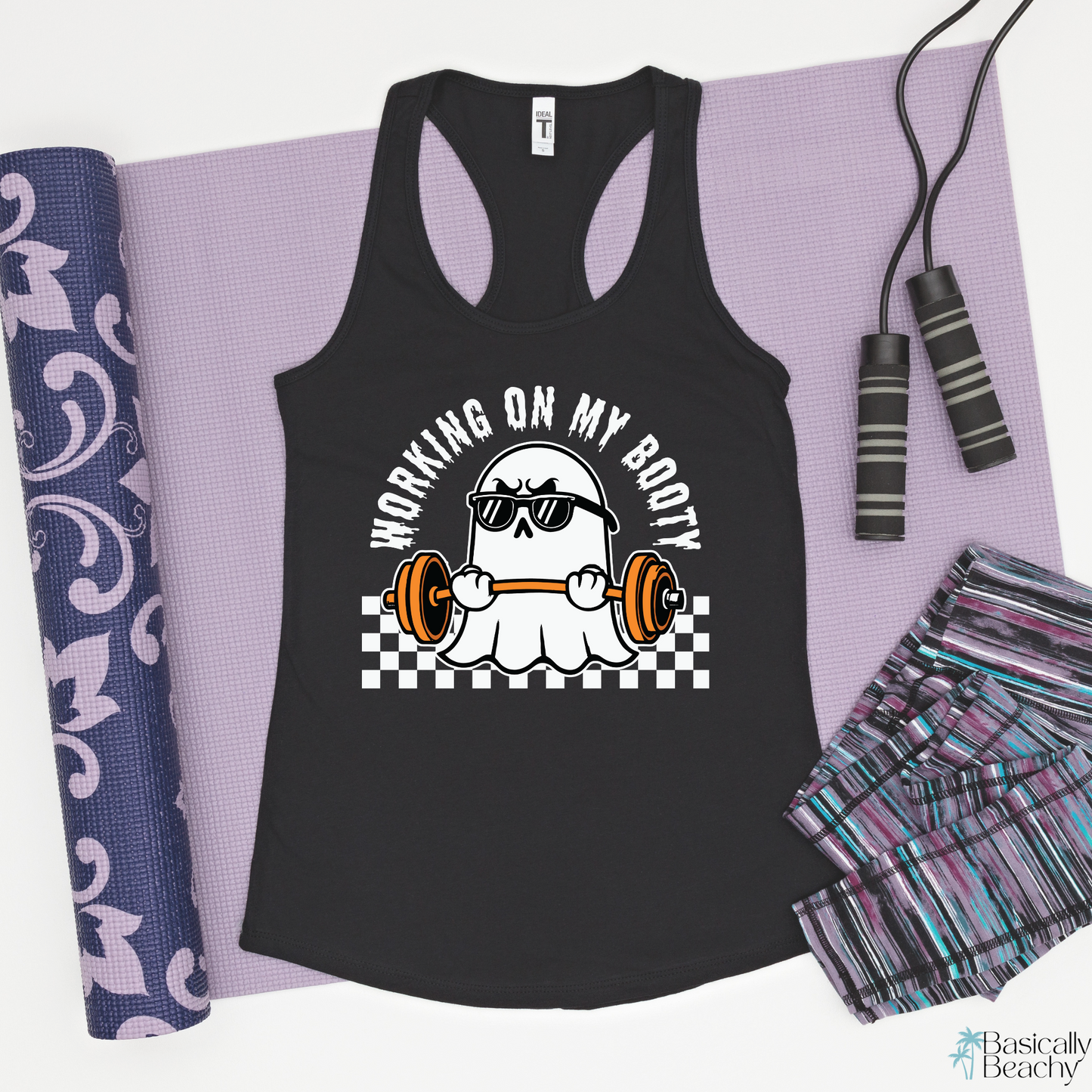 Working On My Booty Ghost Funny Workout Tank Top