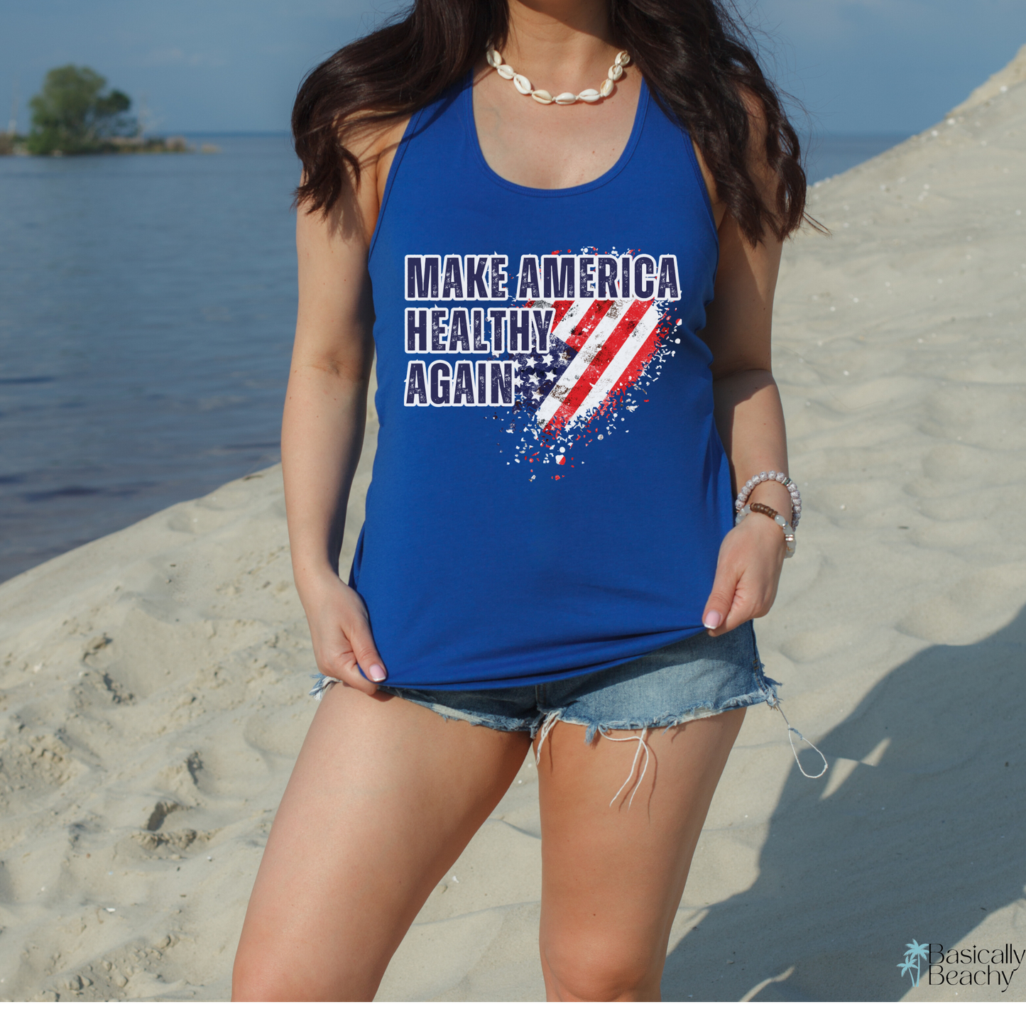 Make America Healthy Again Racerback Workout Tank Top for Women