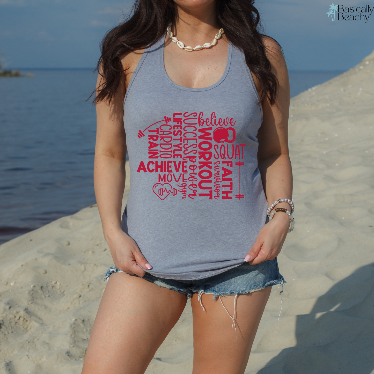 Motivating Inspiring Workout Words Tank Top for Women