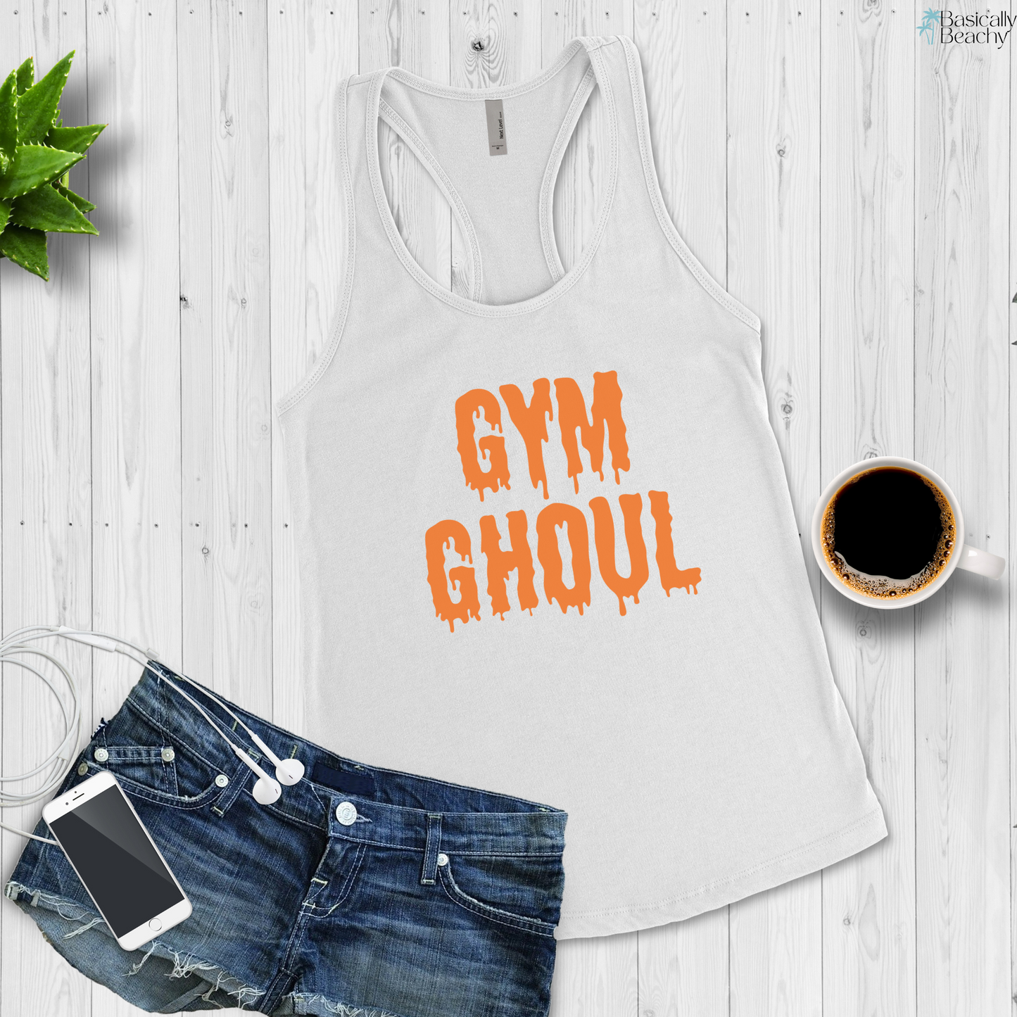 Gym Ghoul Halloween Workout Racerback Tank Top