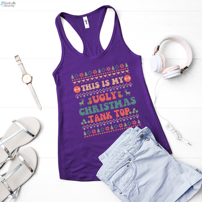 Funny Ugly Christmas Sweater Workout Fitness Tank Top for Women