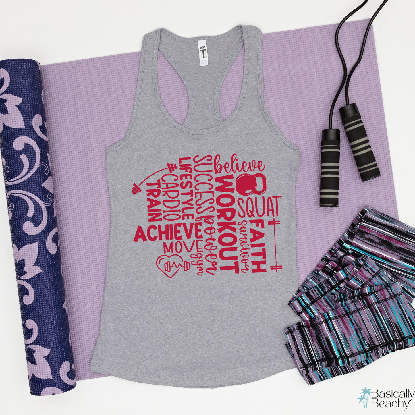 Motivating Inspiring Workout Words Tank Top for Women