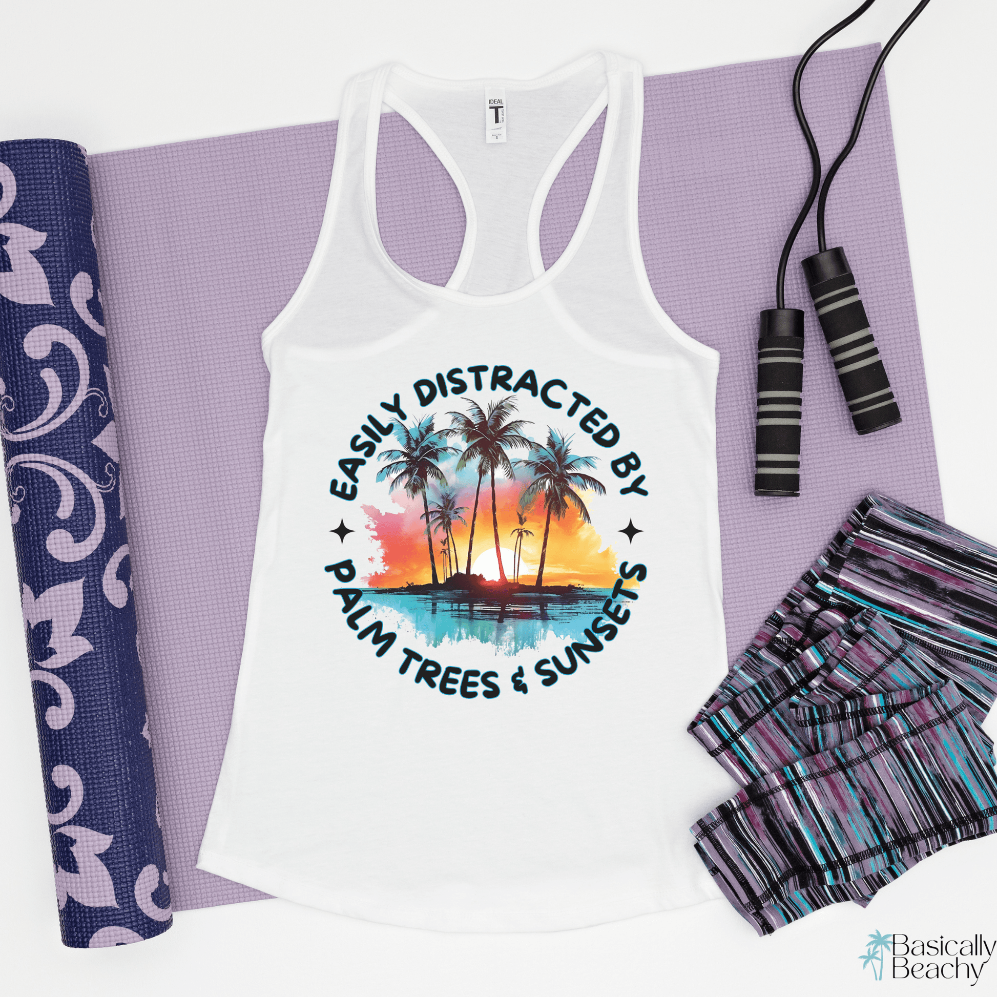 Easily Distracted by Palm Trees and Sunsets Tank Top - Basically Beachy