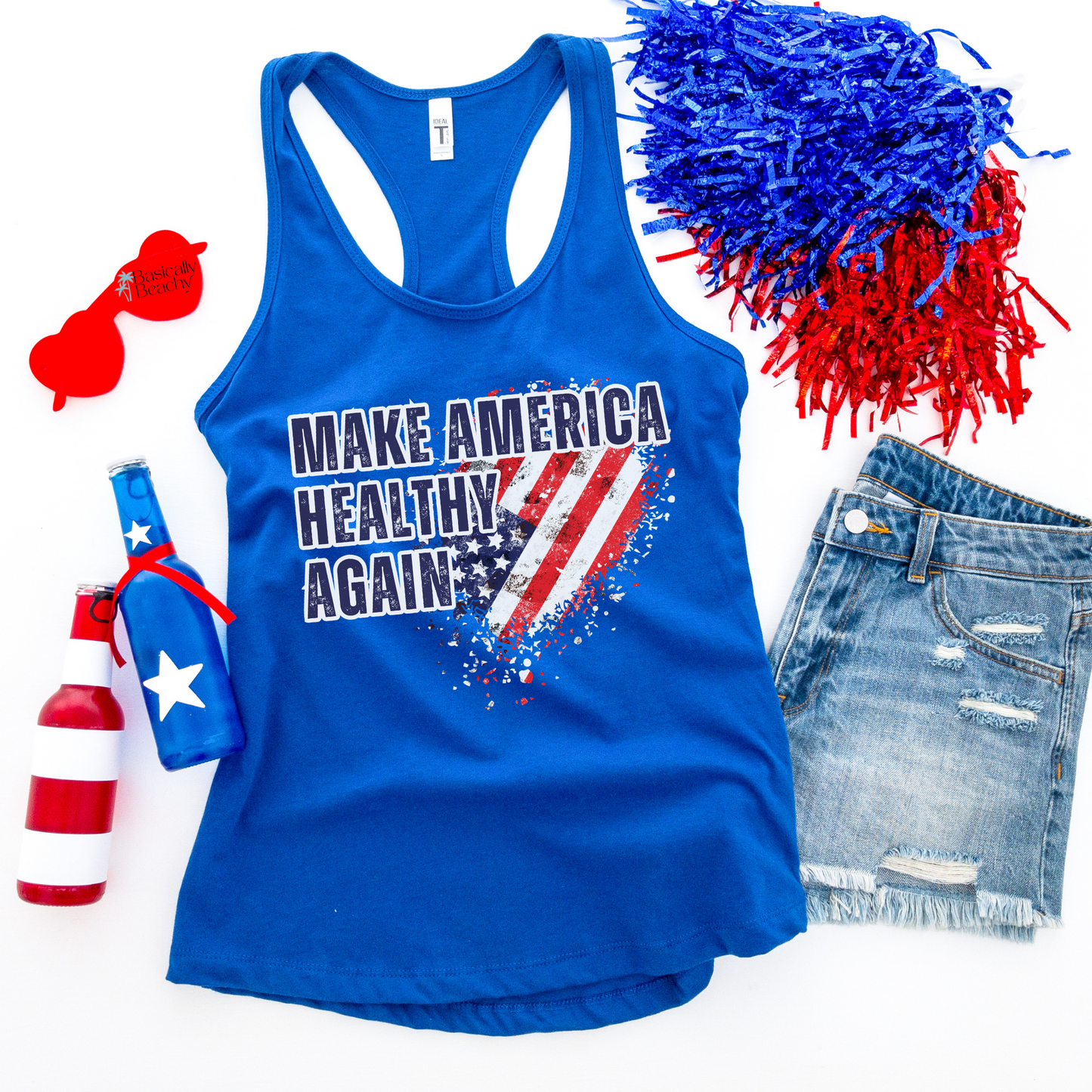 Make America Healthy Again Racerback Workout Tank Top for Women