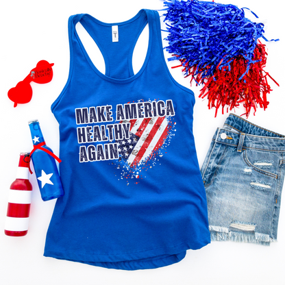 Make America Healthy Again Racerback Workout Tank Top for Women