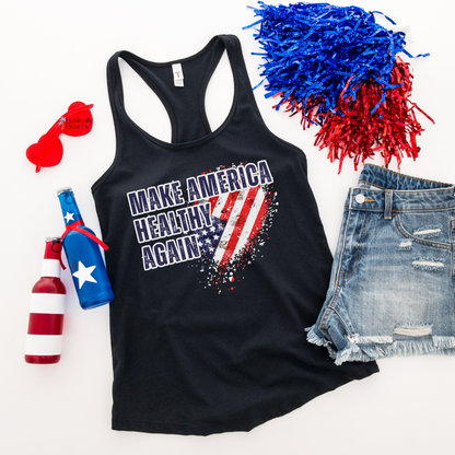 Make America Healthy Again Racerback Workout Tank Top for Women