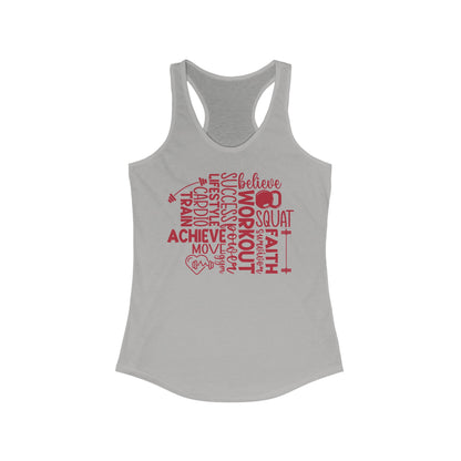 Motivating Inspiring Workout Words Tank Top for Women