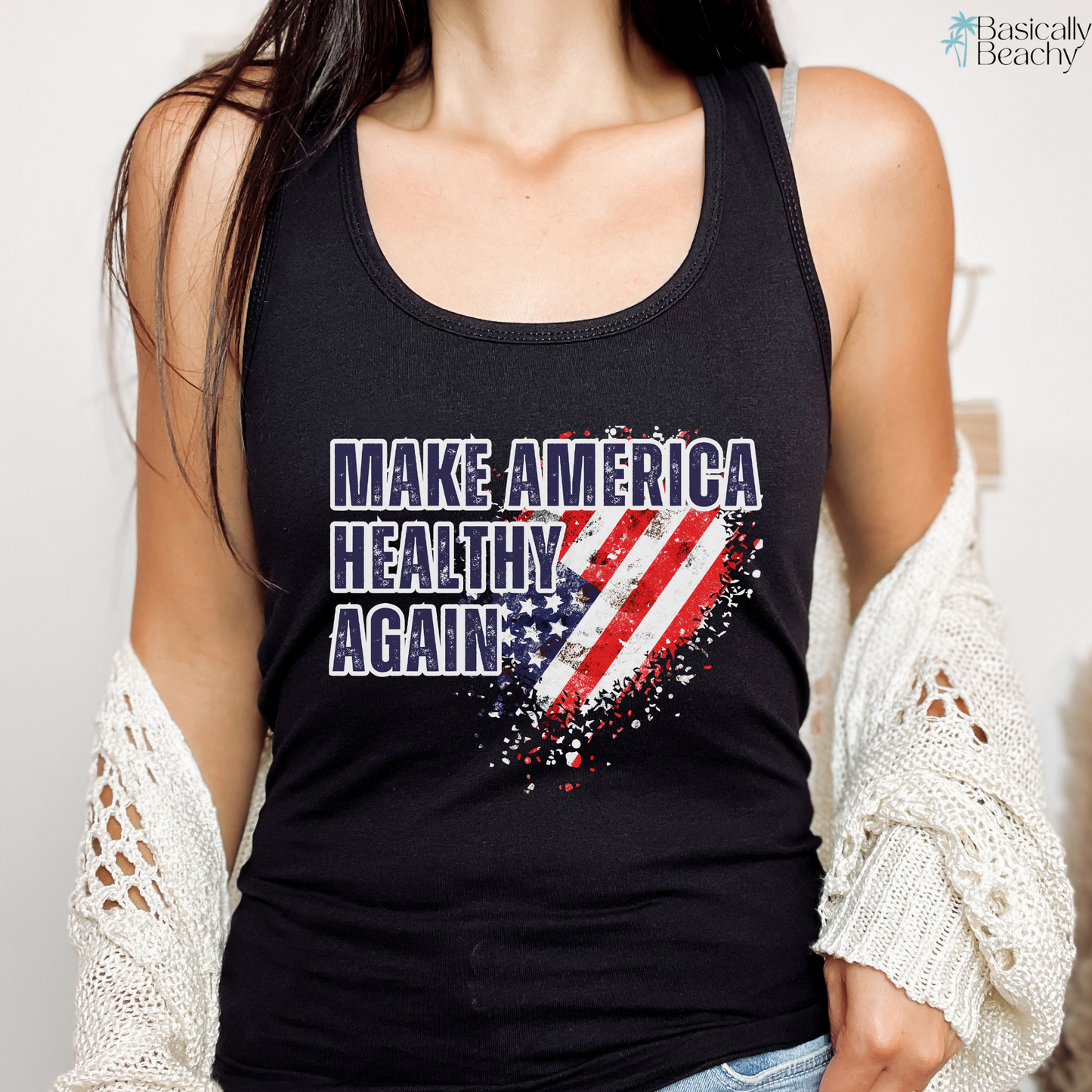 Make America Healthy Again Racerback Workout Tank Top for Women