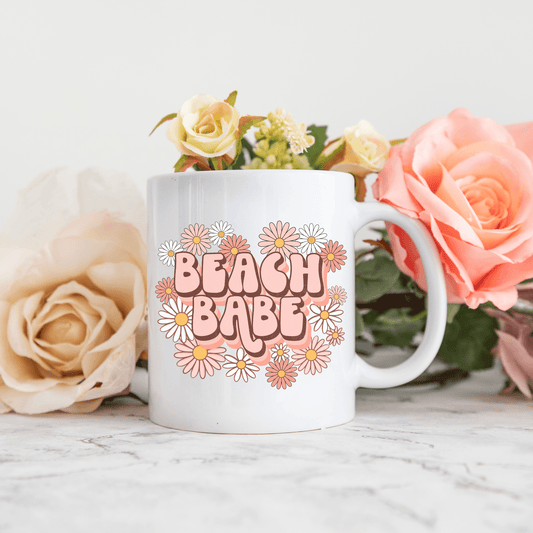 Beach Babe Daisy Ceramic Coffee Mug - Basically Beachy