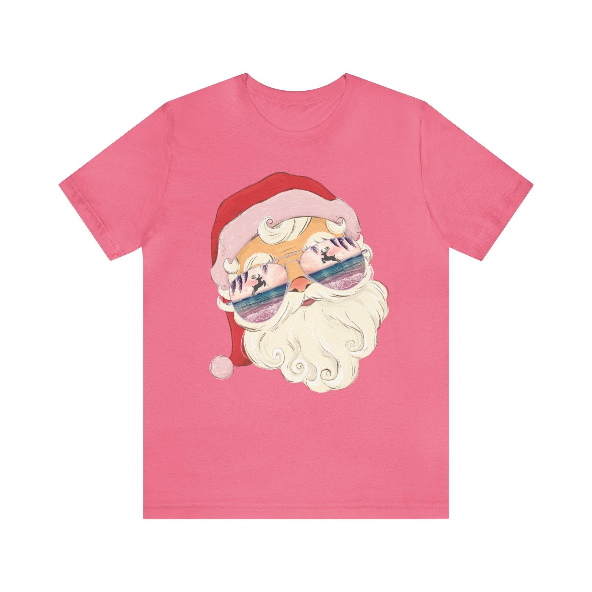 Beach Retro Santa in Sunglasses Christmas T-shirt, Coastal Christmas - Basically Beachy