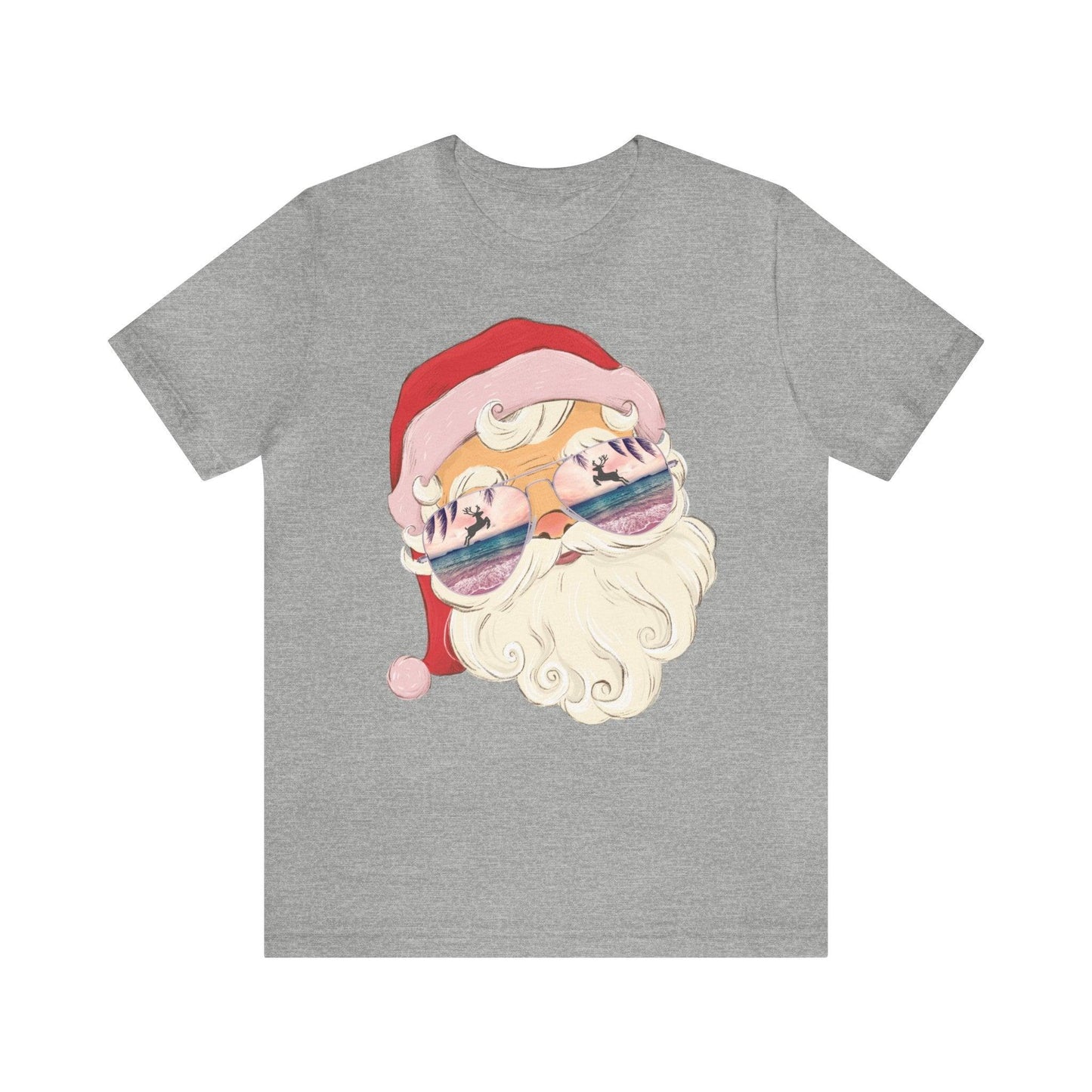 Beach Retro Santa in Sunglasses Christmas T-shirt, Coastal Christmas - Basically Beachy