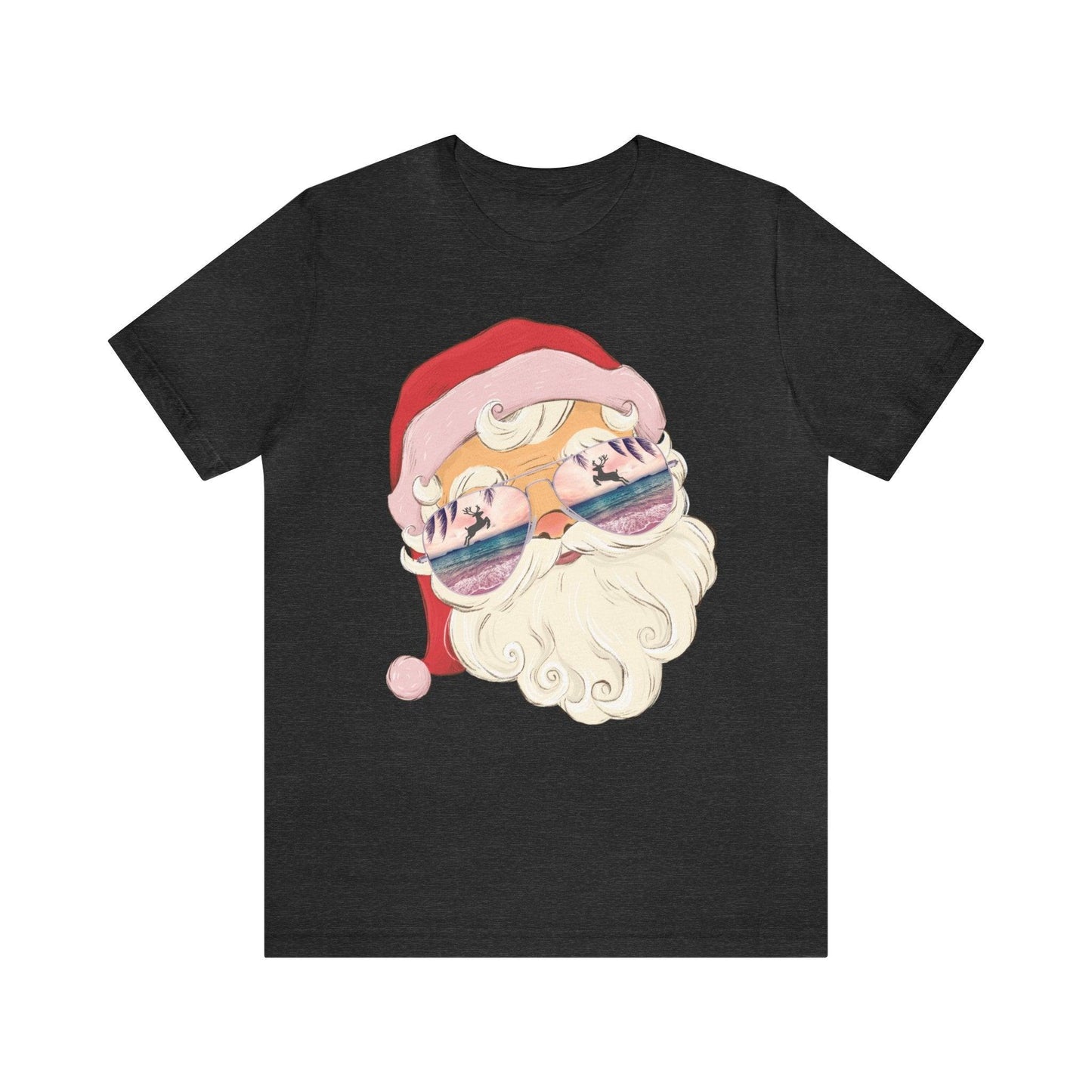 Beach Retro Santa in Sunglasses Christmas T-shirt, Coastal Christmas - Basically Beachy