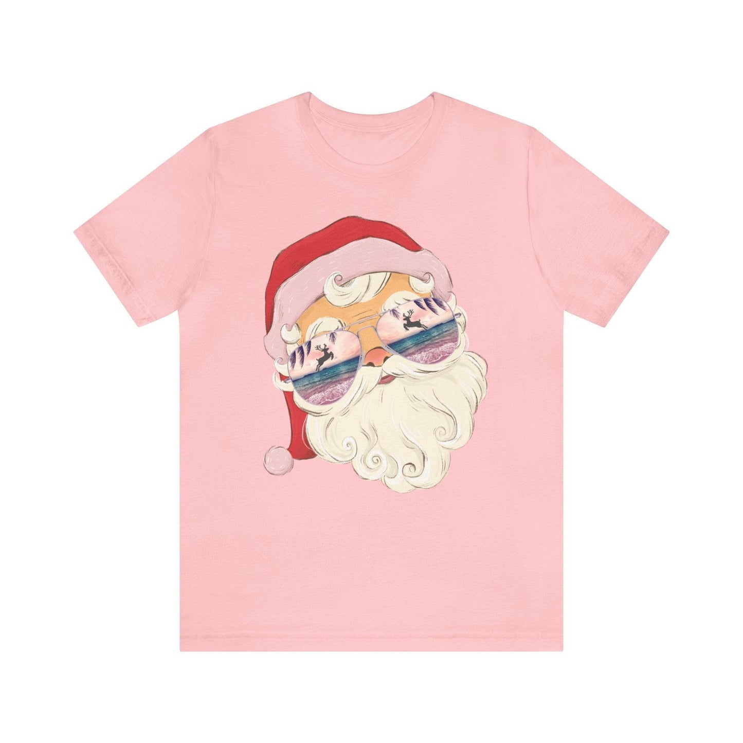 Beach Retro Santa in Sunglasses Christmas T-shirt, Coastal Christmas - Basically Beachy