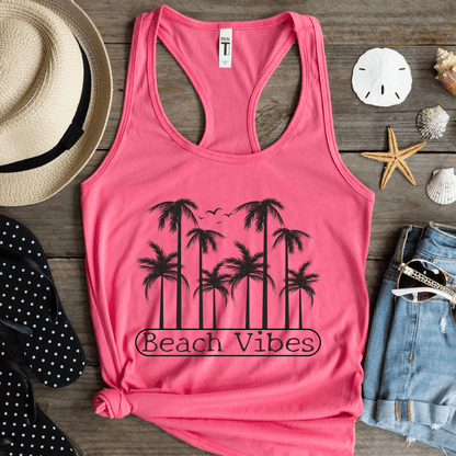 Beach Vibes Palm Tree Tank Top for Women - Basically Beachy