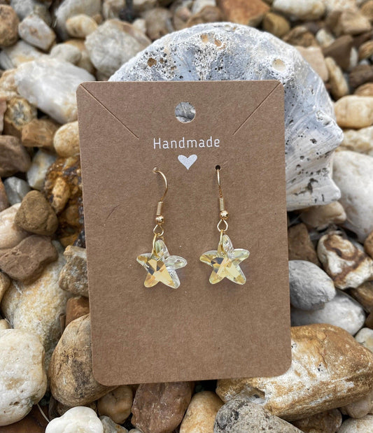 Crystal Starfish Earrings and Starfish Story Card Gift Set - Basically Beachy