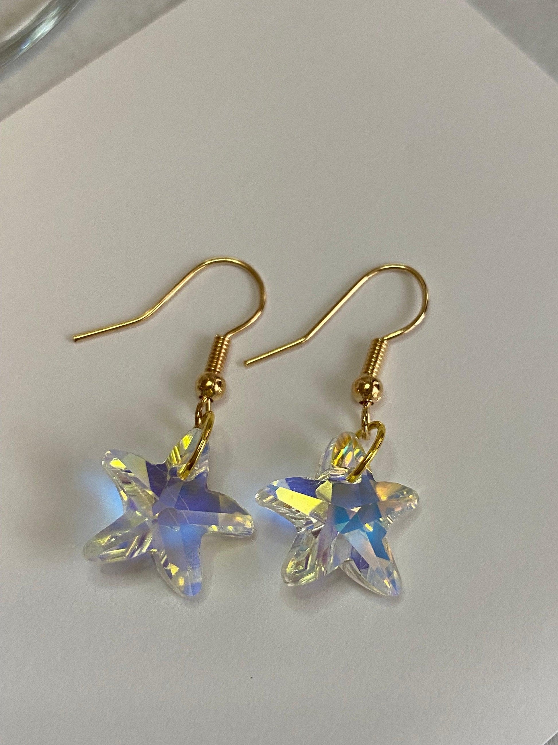 Crystal Starfish Earrings and Starfish Story Card Gift Set - Basically Beachy