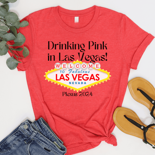 Drinking Pink in Las Vegas Plexus Convention 2024 T-Shirt - Basically Beachy
