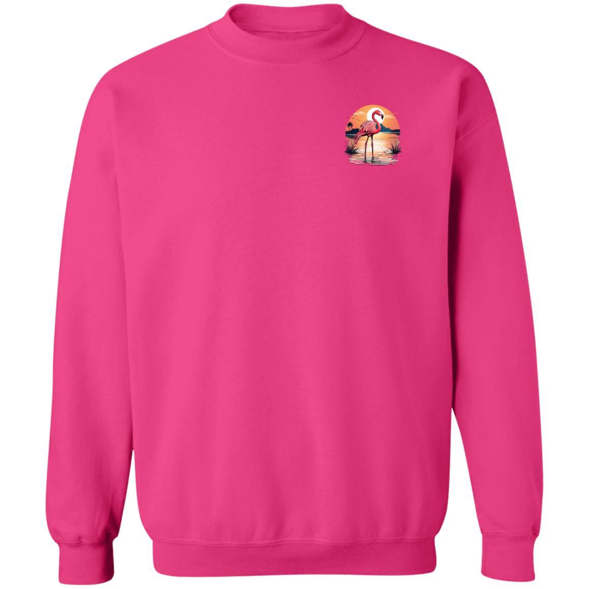 Flamingo Front and Back Printed Sweatshirt, Getting My Pink On - Basically Beachy