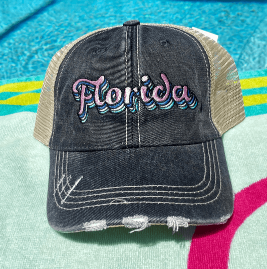 a black hat with the word florida written on it