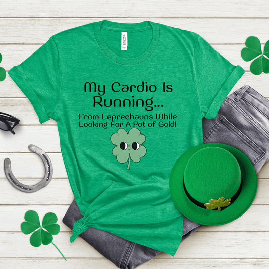 Funny St Patricks Day Running from Leprechauns T-shirt - Basically Beachy
