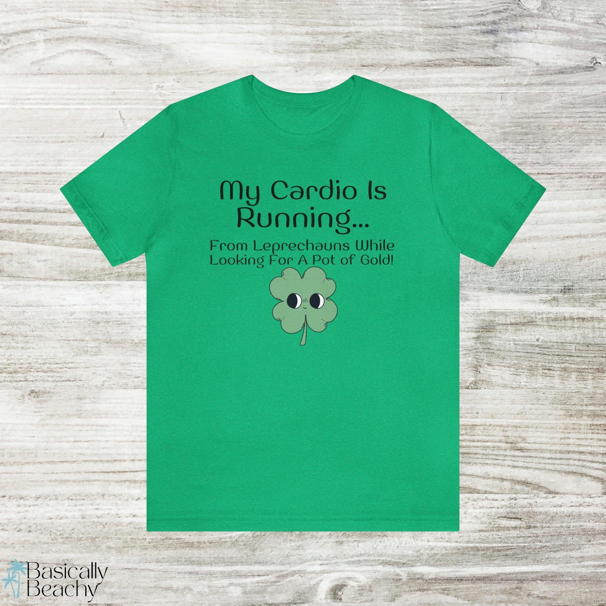 Funny St Patricks Day Running from Leprechauns T-shirt - Basically Beachy