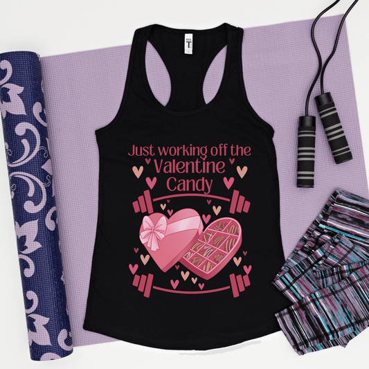 Funny Valentine Candy Workout Tank Top for Women - Basically Beachy