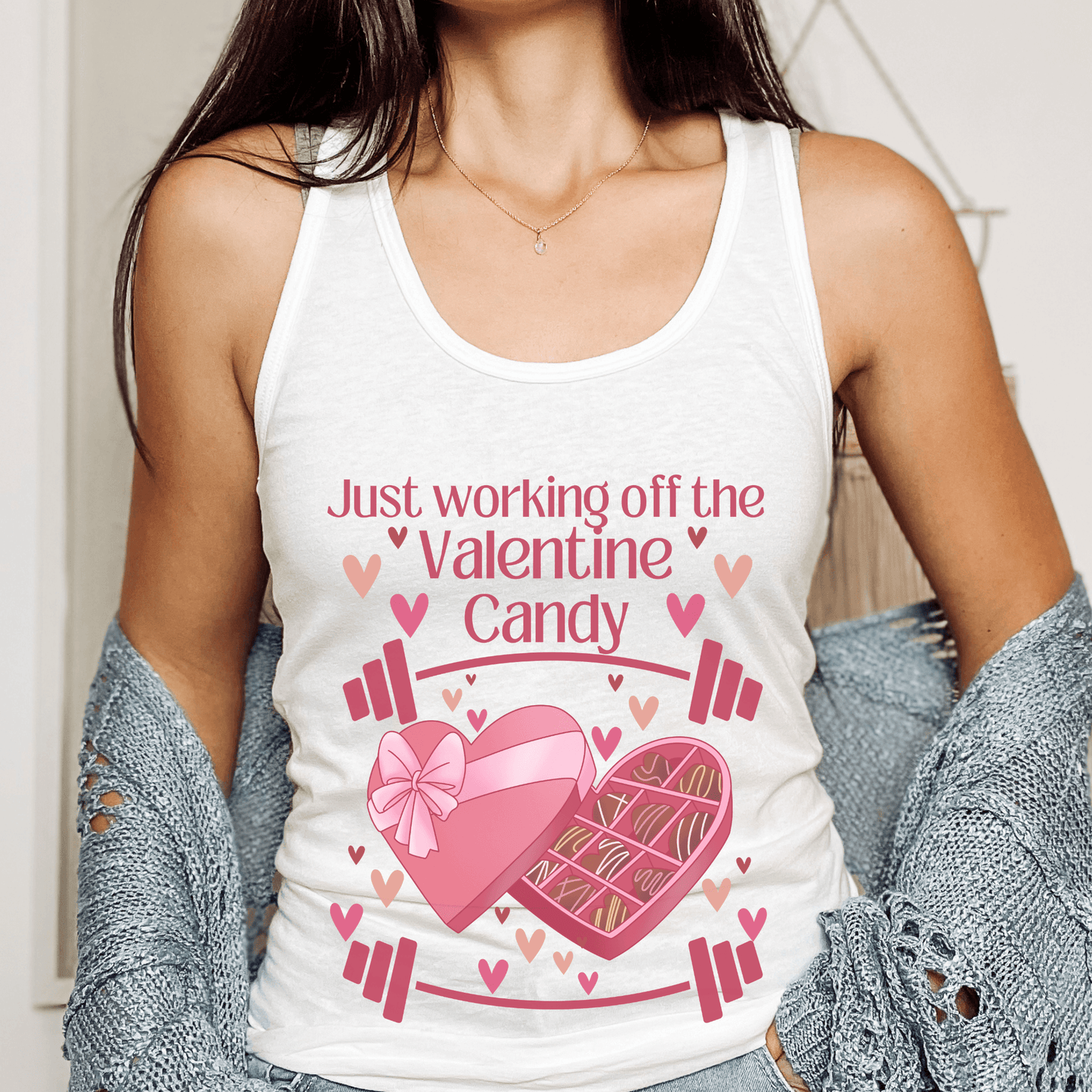 Funny Valentine Candy Workout Tank Top for Women - Basically Beachy