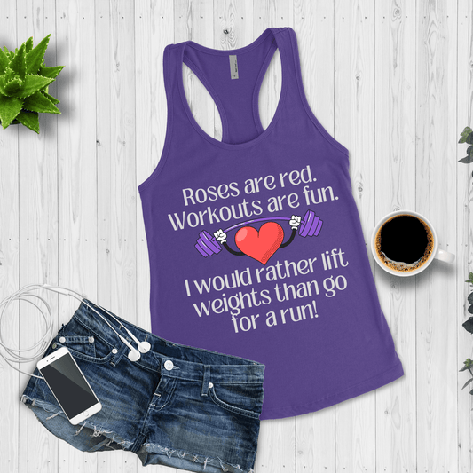 Funny Valentine Weight Lifting Workout Tank Top for Women, - Basically Beachy