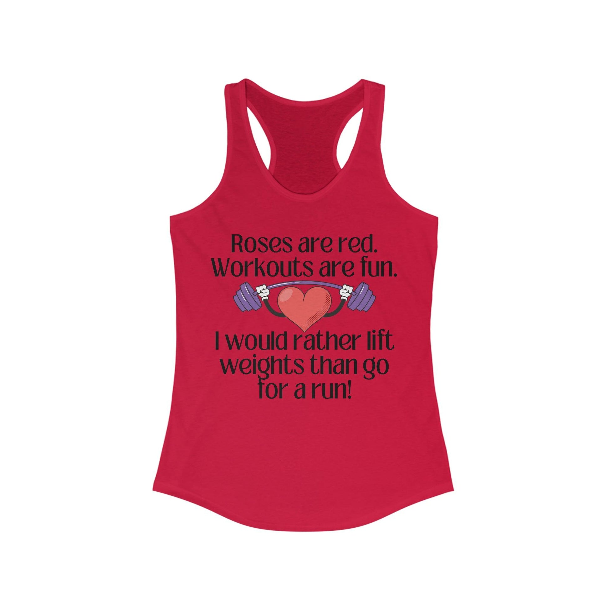 Funny Valentine Weight Lifting Workout Tank Top for Women, - Basically Beachy