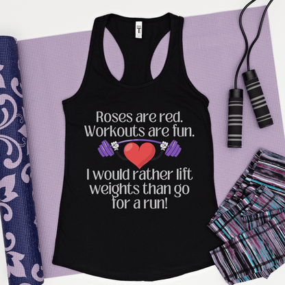 Funny Valentine Weight Lifting Workout Tank Top for Women, - Basically Beachy