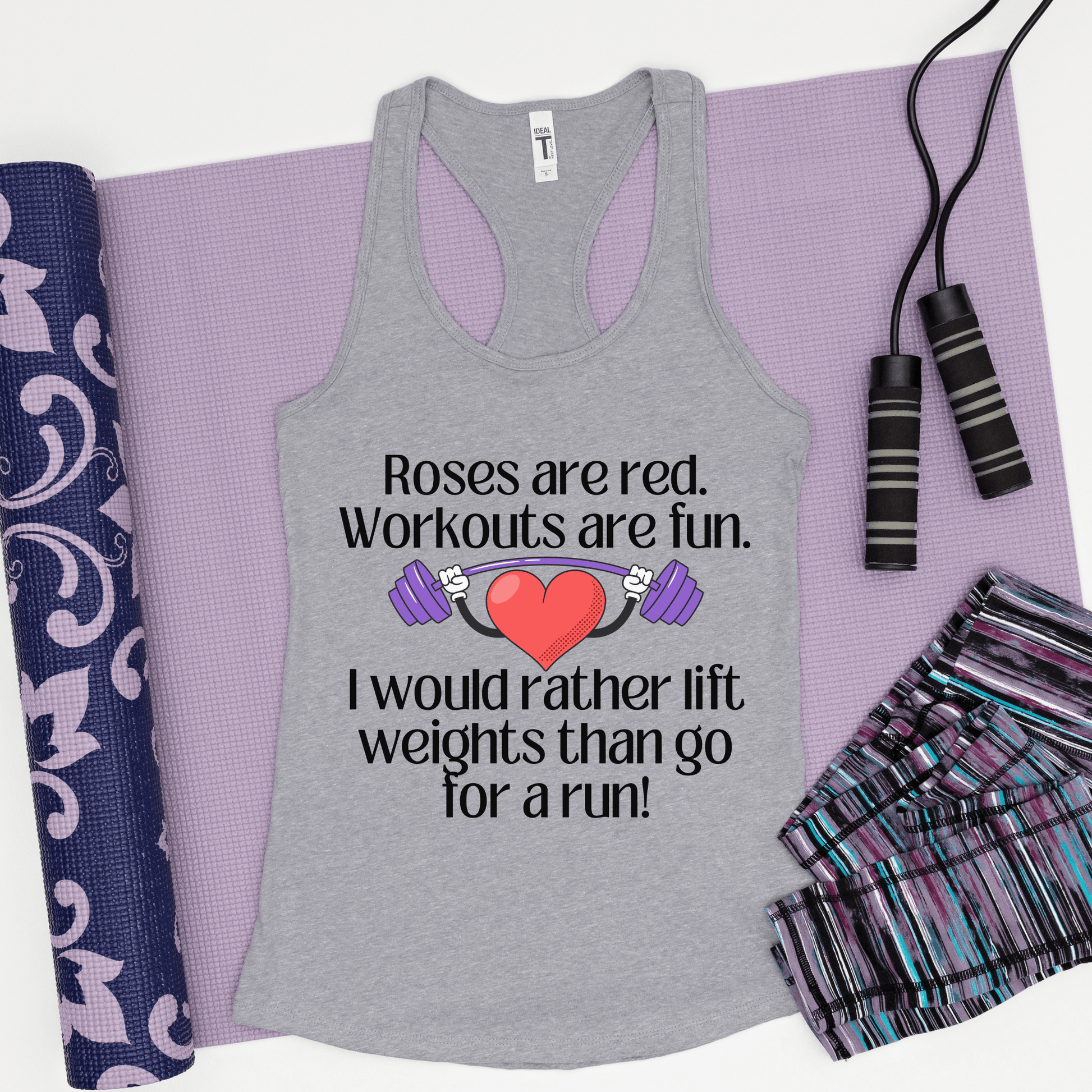 Funny Valentine Weight Lifting Workout Tank Top for Women, - Basically Beachy