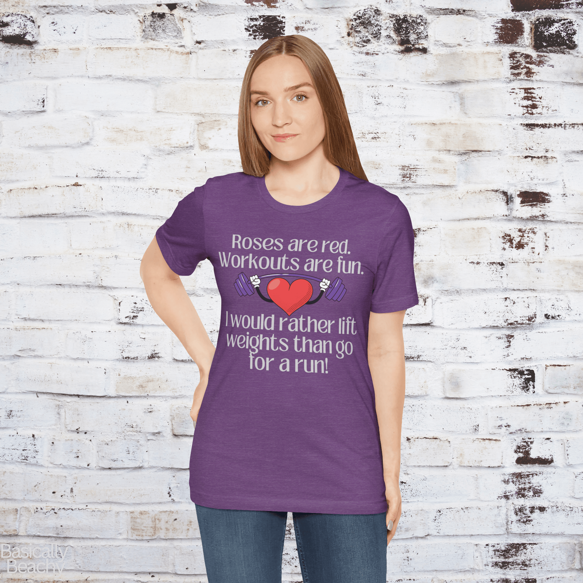 Funny Weight Lifting Valentine's Day T- Shirt - Basically Beachy