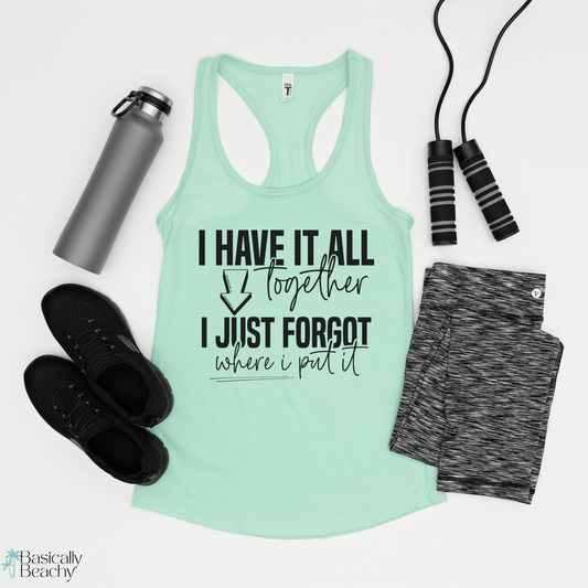 Funny Workout Fitness Tank Top For Women - Basically Beachy